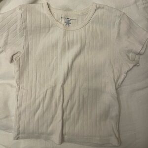Brandy Melville- white pointelle tshirt